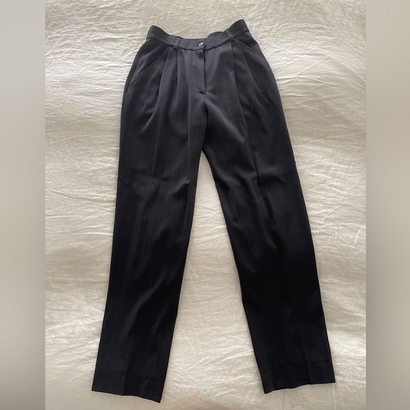 Giorgio Armani vintage pinstripe tapered straight leg pant - Picture 4 of 5